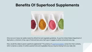 benefits of superfood supplements
