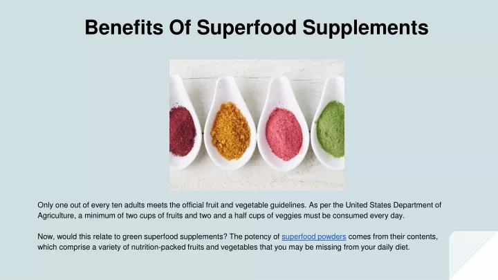 benefits of superfood supplements