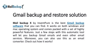Mail Backup X Gmail Backup Software - Download Free Version