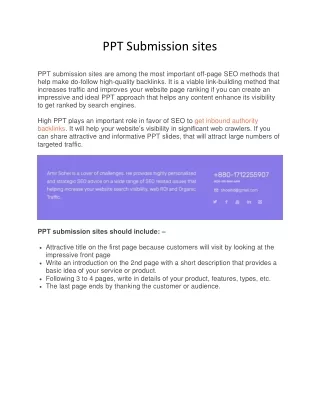 PPT Submission sites