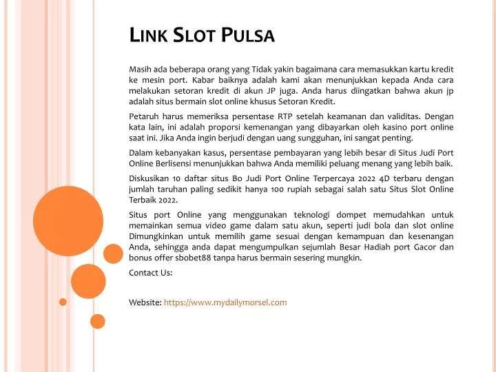 link slot pulsa