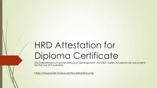 HRD Attestation for Diploma Certificate?