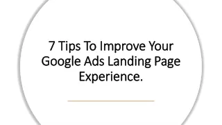 7 tips to improve your google ads landing page experience