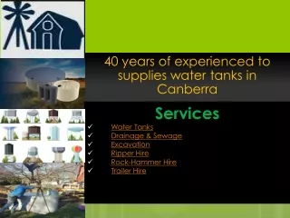 Capital Water Tank - Water Tank Guideline Act in Canberra