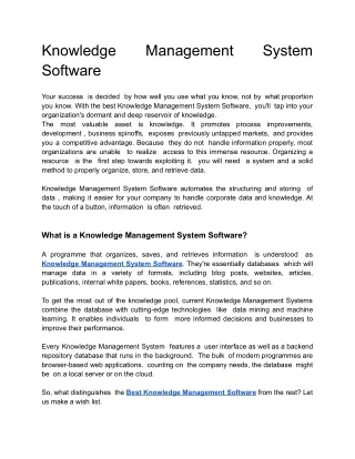Knowledge Management System Software