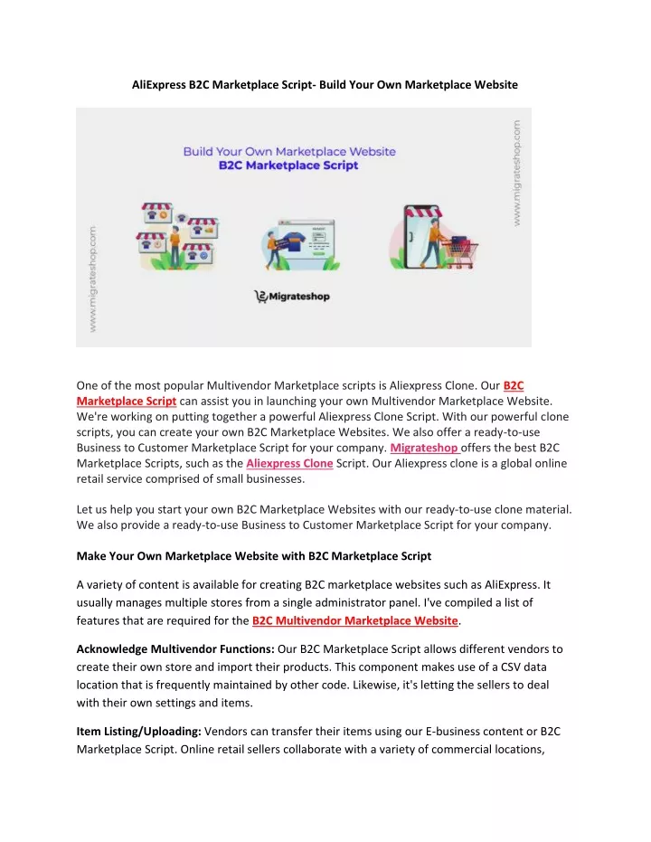 aliexpress b2c marketplace script build your
