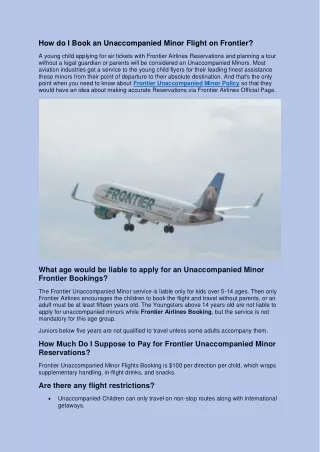 how do i book an unaccompanied minor flight