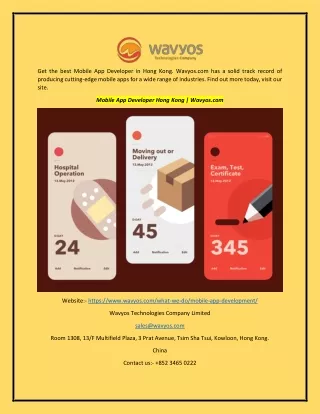 Mobile App Developer Hong Kong | Wavyos.com