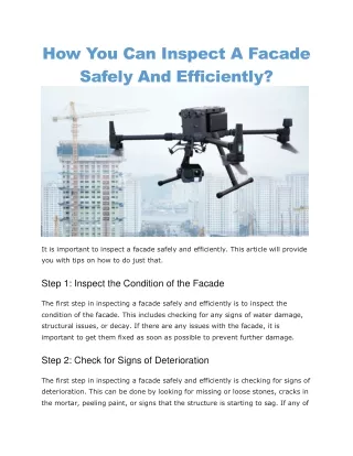 drone facade inspection