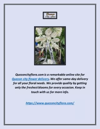 Quezon City Flower Delivery | Quezoncityflora.com