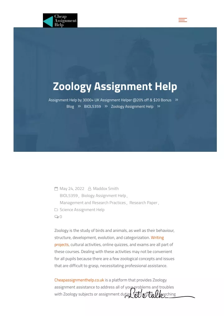 zoology assignment help