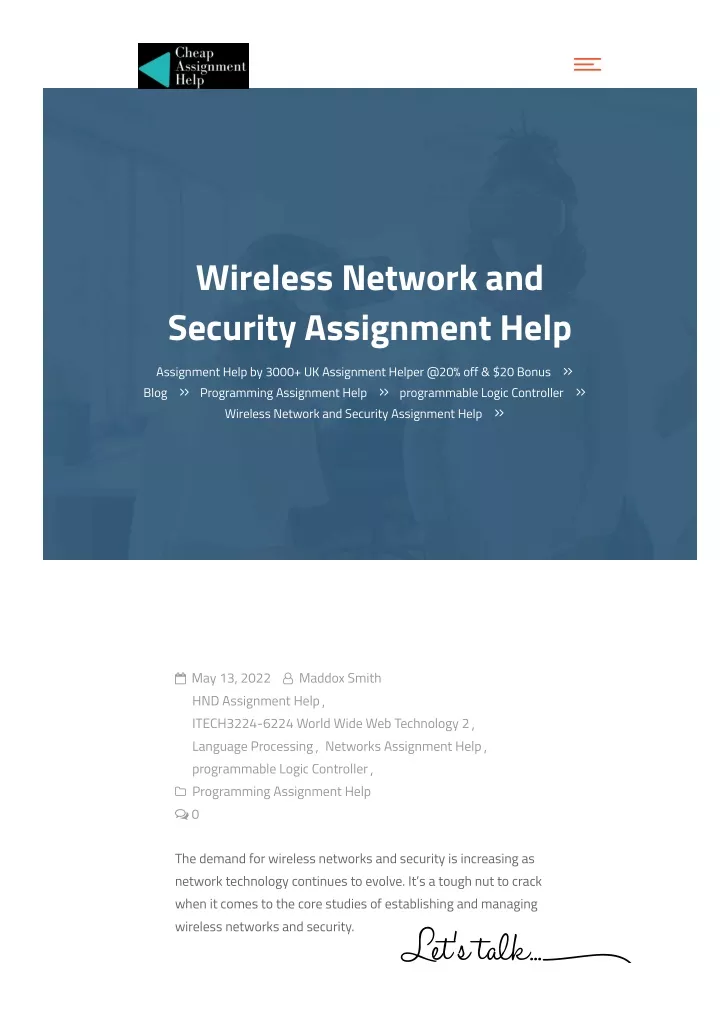 wireless network and security assignment help