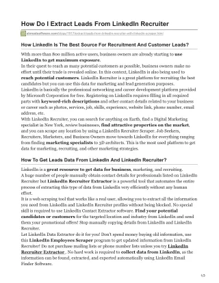 how do i extract leads from linkedin recruiter