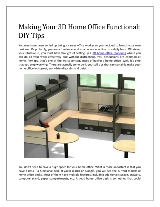 Making Your 3D Home Office Functional: DIY Tips
