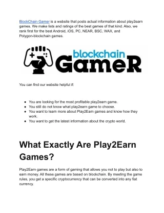 BlockChain Gamer