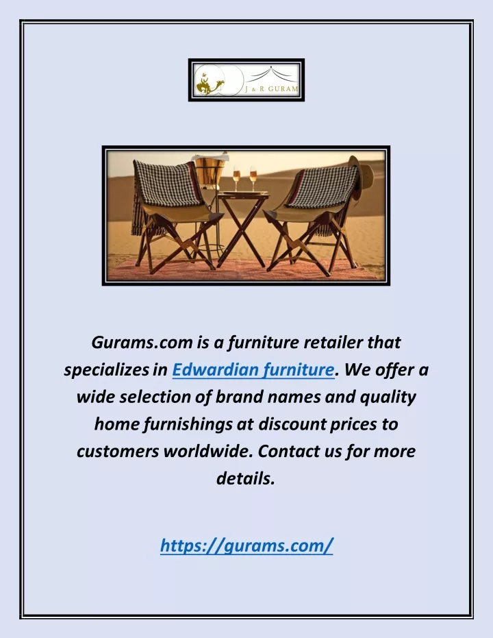 gurams com is a furniture retailer that