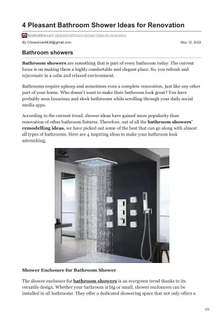 4 Pleasant Bathroom Shower Ideas for Renovation