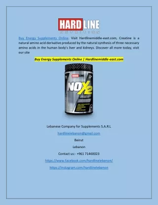 Buy Energy Supplements Online | Hardlinemiddle-east.com
