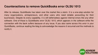 counteractions to remove quickbooks error olsu 1013