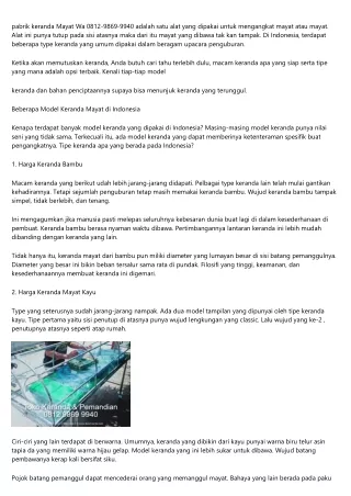 Toko Keranda Mayat WonosariHub 0812-9869-9940
