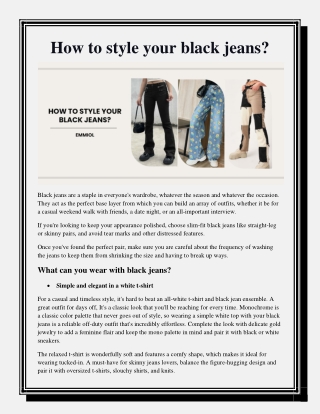 How to style your black jeans