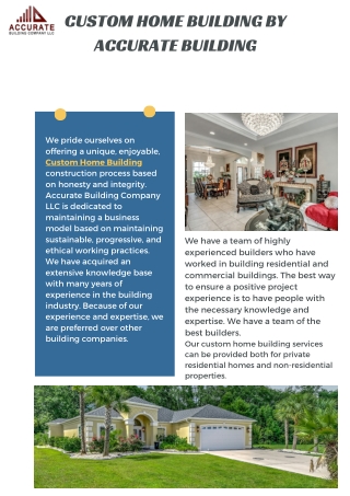 Best Custom Home Building Construction by Accurate Buildings