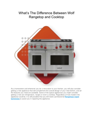 What’s The Difference Between Wolf Rangetop and Cooktop