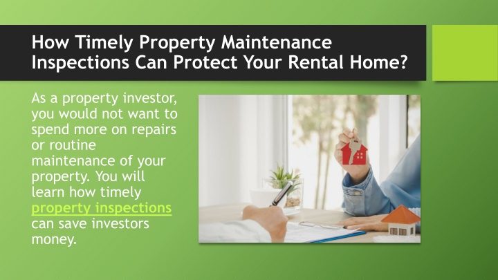 how timely property maintenance inspections can protect your rental home
