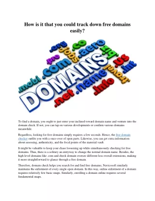 how is it that you could track down free domains