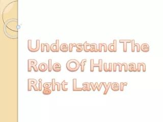 Understand The Role Of Human Right Lawyer
