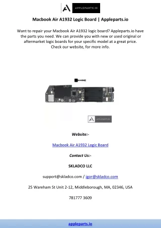 macbook air a1932 logic board appleparts io