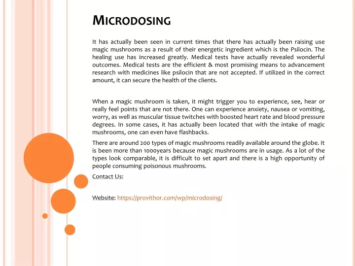 microdosing