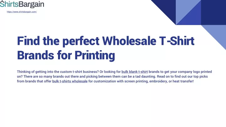 find the perfect wholesale t shirt brands for printing