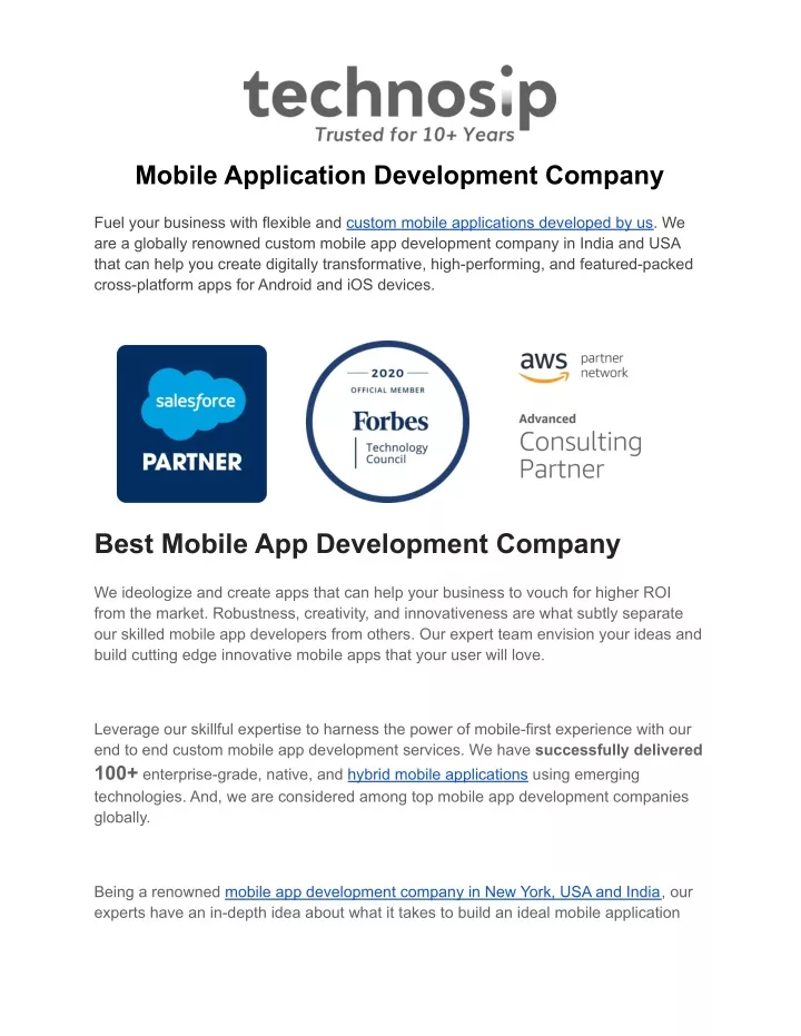 mobile application development company