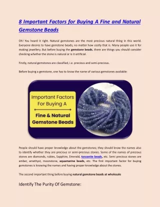 8 important factors for buying a fine and natural gemstone beads