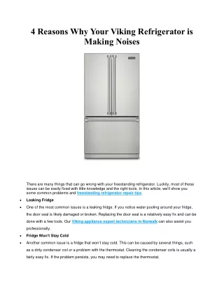 4 Reasons Why Your Viking Refrigerator is Making Noises