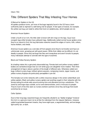 client tac title different spiders that