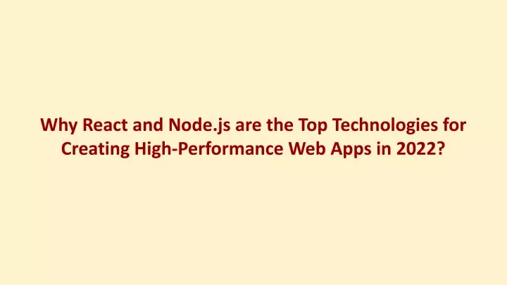 why react and node js are the top technologies