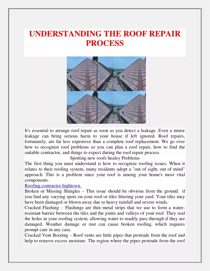 understanding the roof repair process