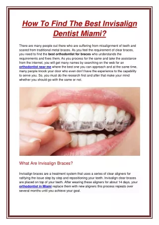 how to find the best invisalign dentist miami