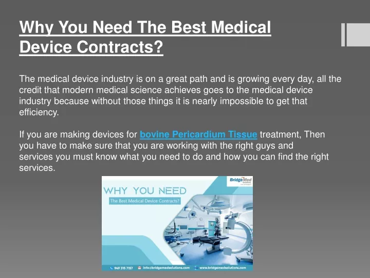 why you need the best medical device contracts