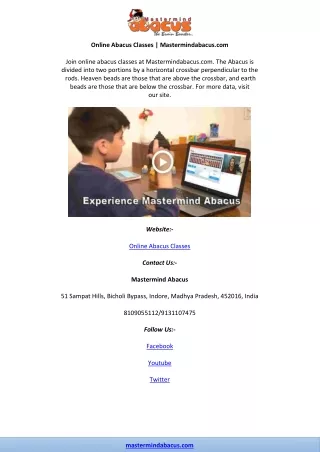 online abacus classes mastermindabacus com