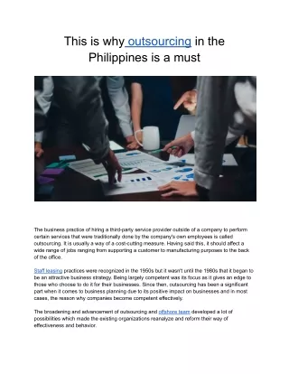 This is why outsourcing in the Philippines is a must