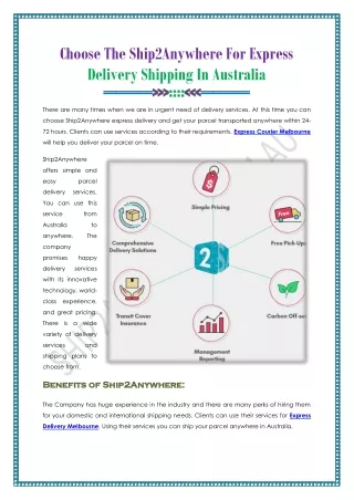 choose the ship2anywhere for express delivery