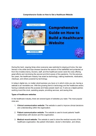 Comprehensive Guide on How to Build a Healthcare Website