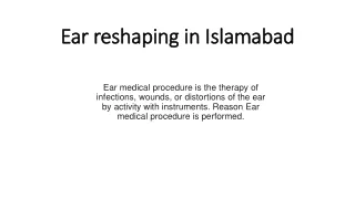ear reshaping in islamabad