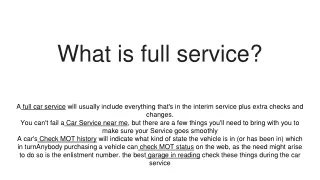 what is full service