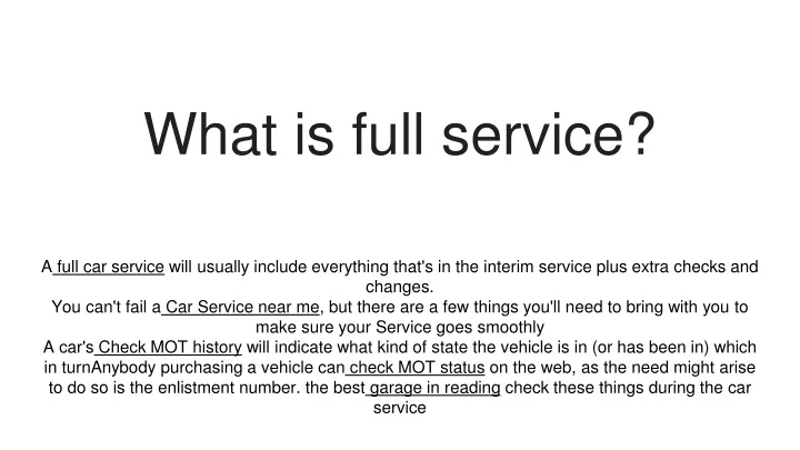what is full service