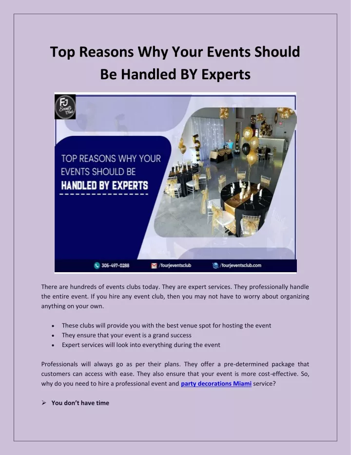 top reasons why your events should be handled