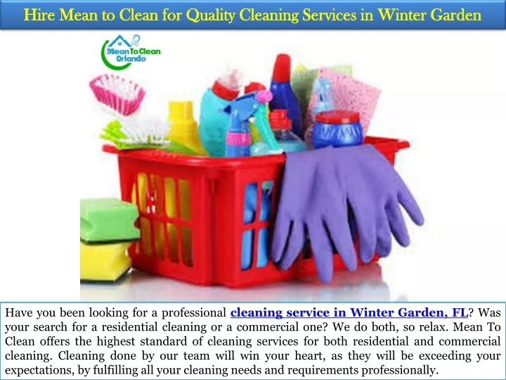 hire mean to clean for quality cleaning services in winter garden